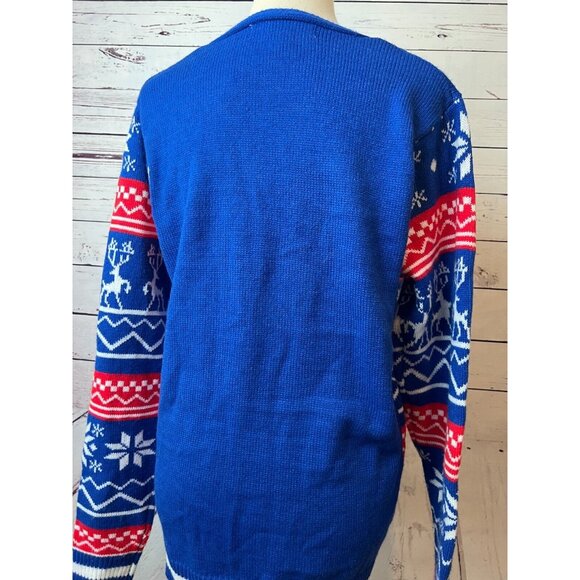 Jolly Sweaters Cardigan size Medium Ugly Christmas Sweater Knit Nordic Mens - Picture 7 of 8